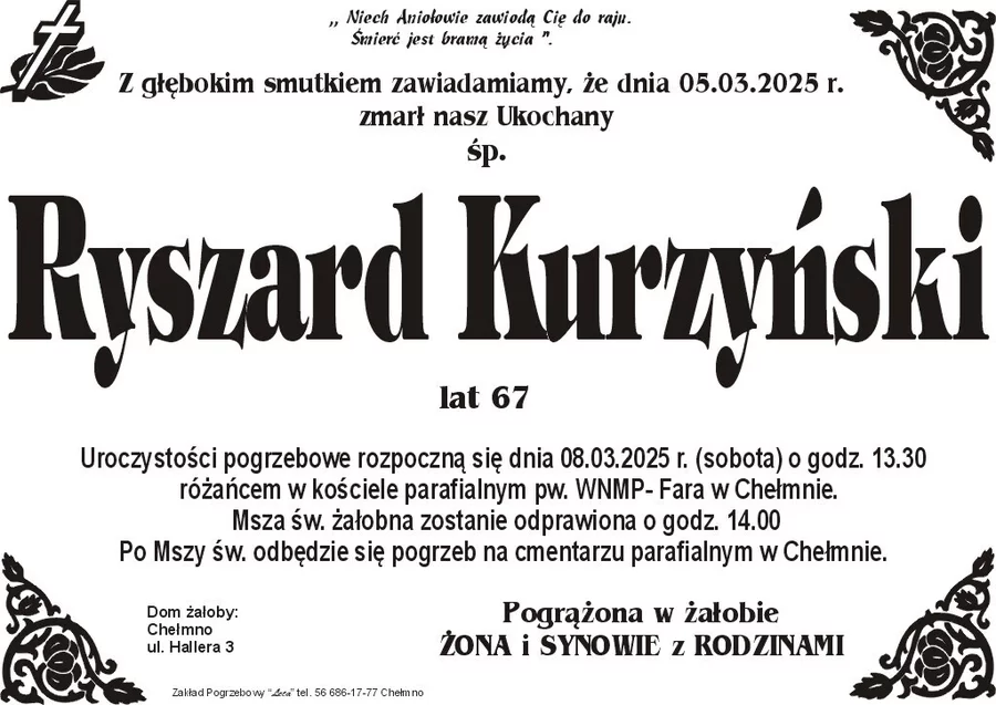 W komentarzach wpisujemy wspomnienia i kondolencje.