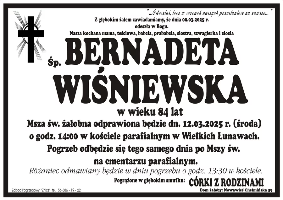 W komentarzach wpisujemy wspomnienia i kondolencje.