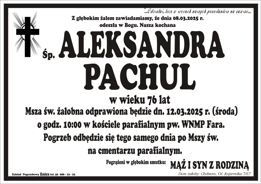 W komentarzach wpisujemy wspomnienia i kondolencje.
