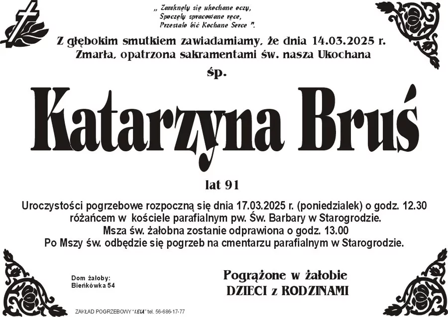W komentarzach wpisujemy wspomnienia i kondolencje.