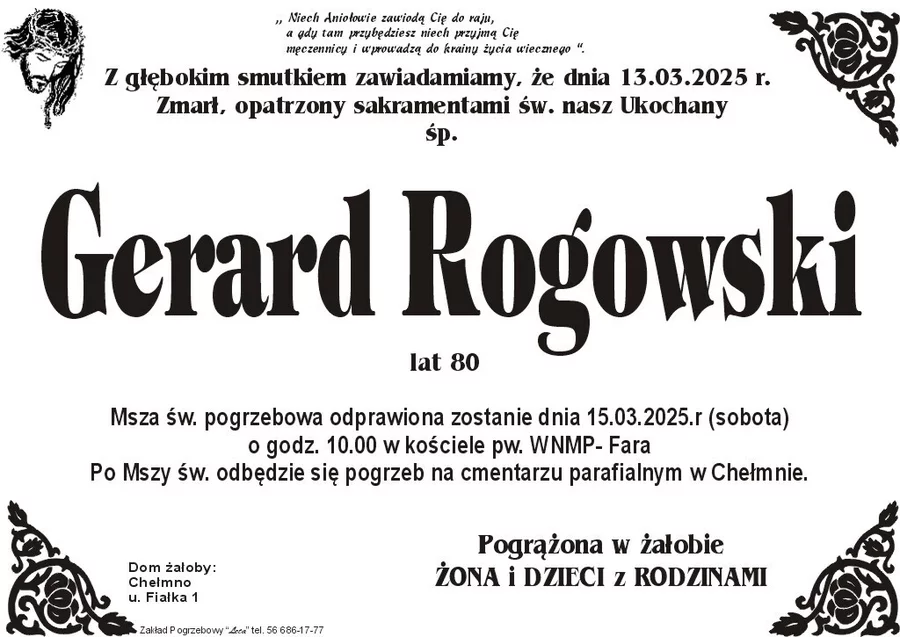 W komentarzach wpisujemy wspomnienia i kondolencje.
