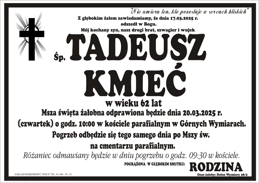 W komentarzach wpisujemy wspomnienia i kondolencje.