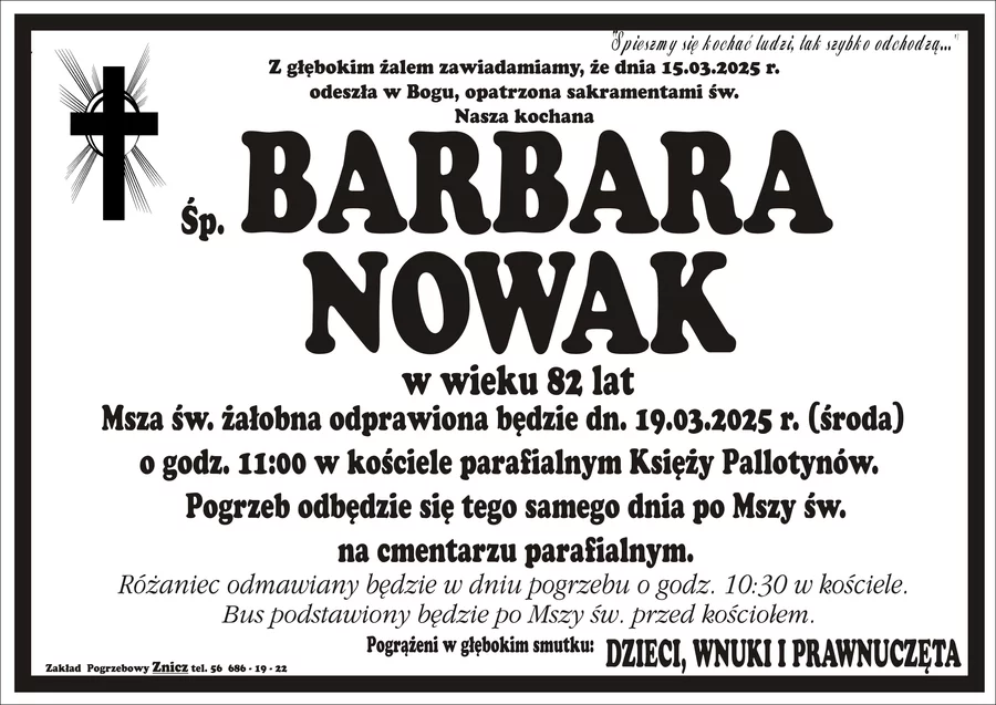 W komentarzach wpisujemy wspomnienia i kondolencje.
