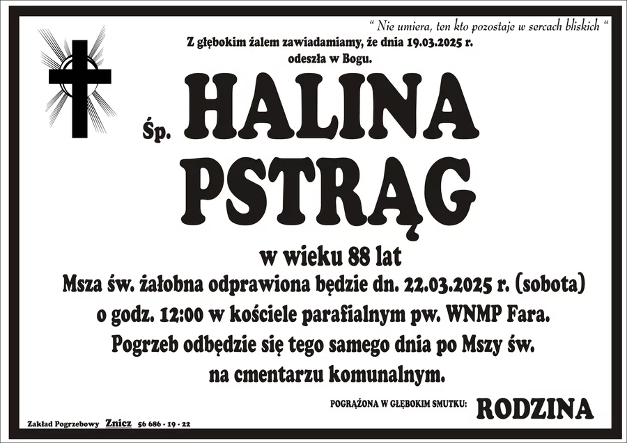 W komentarzach wpisujemy wspomnienia i kondolencje.