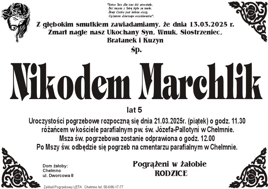 W komentarzach wpisujemy wspomnienia i kondolencje.