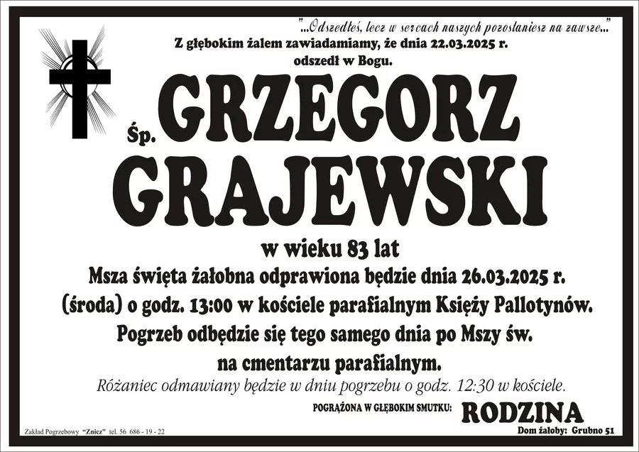 W komentarzach wpisujemy wspomnienia i kondolencje.