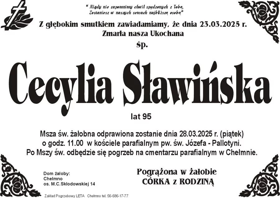 W komentarzach wpisujemy wspomnienia i kondolencje.