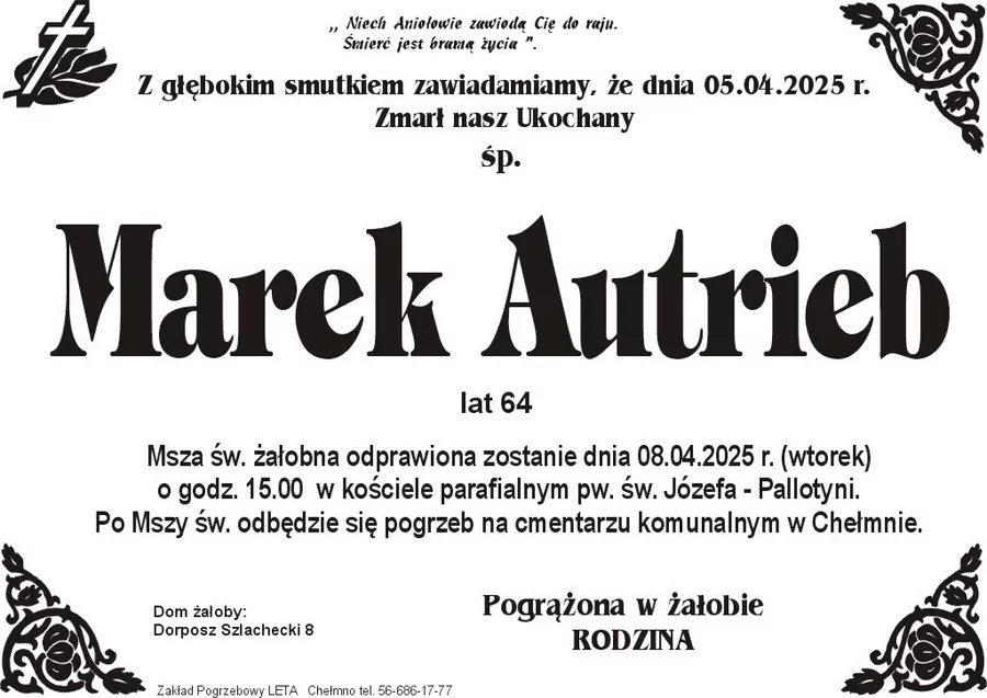 W komentarzach wpisujemy wspomnienia i kondolencje.