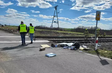 Tragiczny wypadek na przejeździe kolejowym pod Świeciem/ Fot. KPP Świecie