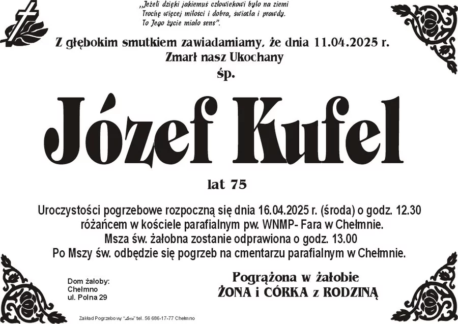 W komentarzach wpisujemy wspomnienia i kondolencje.