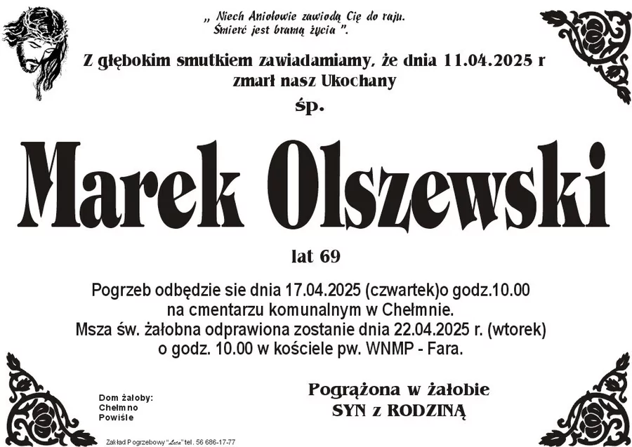 W komentarzach wpisujemy wspomnienia i kondolencje.