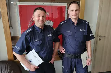 Dzielnicowi z KPP w Chełmnie pomogli nieprzytomnej kobiecie/ Fot. KPP Chełmno