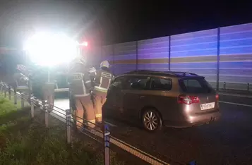 Na A1 pod Chełmnem samochód uderzył w łosia/ Fot. KP PSP Chełmno