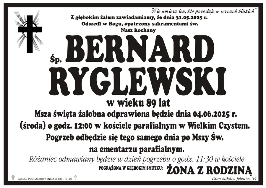 W komentarzach wpisujemy wspomnienia i kondolencje.