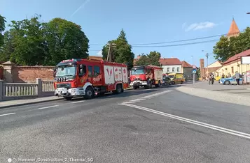 Wypadek na ul. Toruńskiej w Chełmnie/ Fot. OSP Chełmno