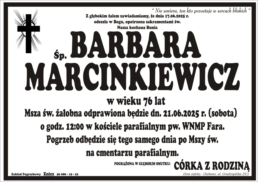 W komentarzach wpisujemy wspomnienia i kondolencje.