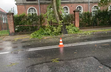Burza w Chełmnie i okolicy. Piorun uderzył w dom/ Fot. KP PSP Chełmno
