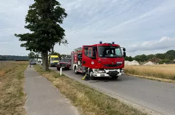 Wypadek w Nowych Dobrach pod Chełmnem/ Fot. KP PSP Chełmno/ OSP Chełmno