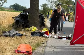 Wypadek w Nowych Dobrach pod Chełmnem/ Fot. KP PSP Chełmno/ OSP Chełmno