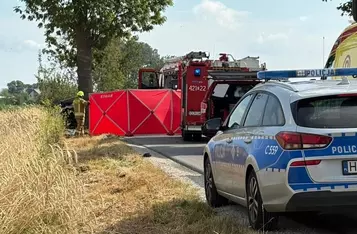 Wypadek w Nowych Dobrach pod Chełmnem/ Fot. KP PSP Chełmno/ OSP Chełmno