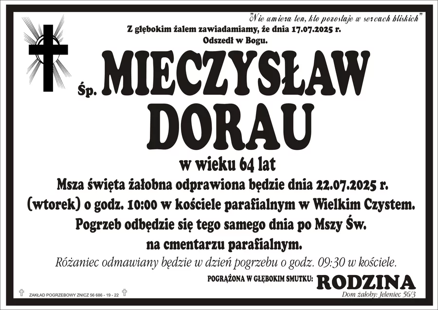 W komentarzach wpisujemy wspomnienia i kondolencje.