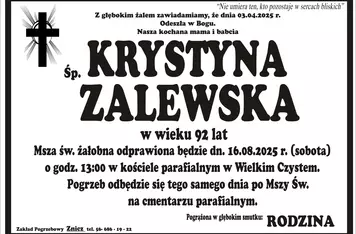 W komentarzach wpisujemy wspomnienia i kondolencje.