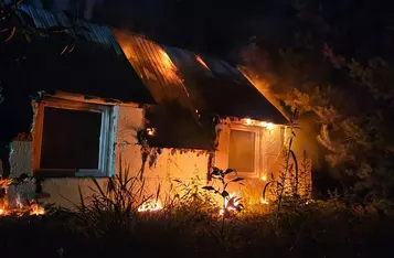 Pożar domu w Bieńkówce w gminie Chełmno/ Fot. OSP Bieńkówka