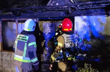 Pożar domu w Bieńkówce w gminie Chełmno/ Fot. OSP Bieńkówka