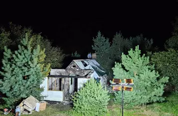 Pożar domu w Bieńkówce w gminie Chełmno/ Fot. OSP Bieńkówka