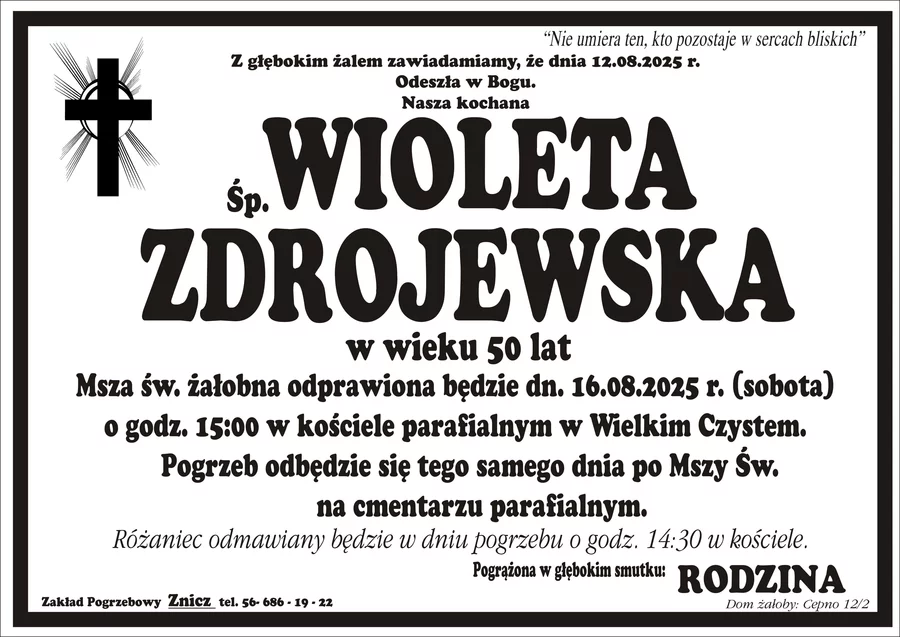 W komentarzach wpisujemy wspomnienia i kondolencje.