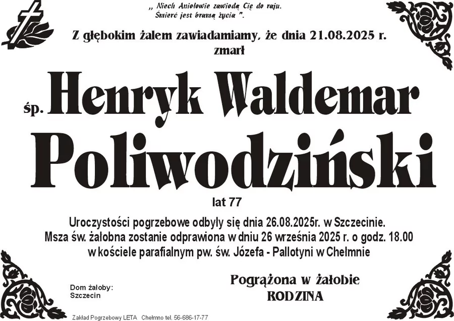 W komentarzach wpisujemy wspomnienia i kondolencje.