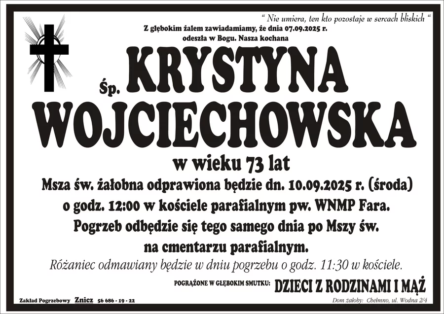 W komentarzach wpisujemy wspomnienia i kondolencje.