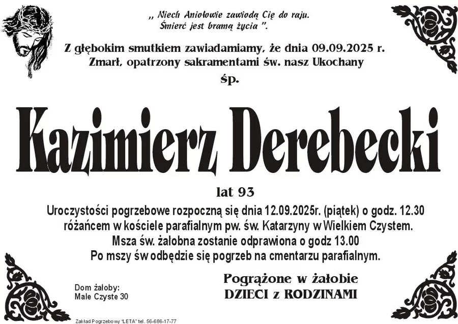 W komentarzach wpisujemy wspomnienia i kondolencje.