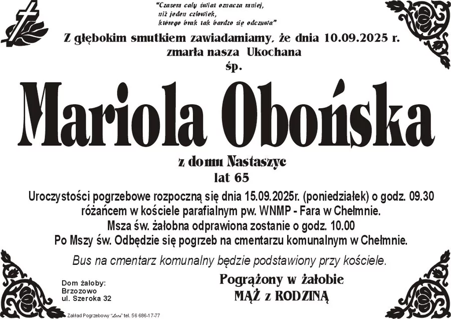 W komentarzach wpisujemy wspomnienia i kondolencje.