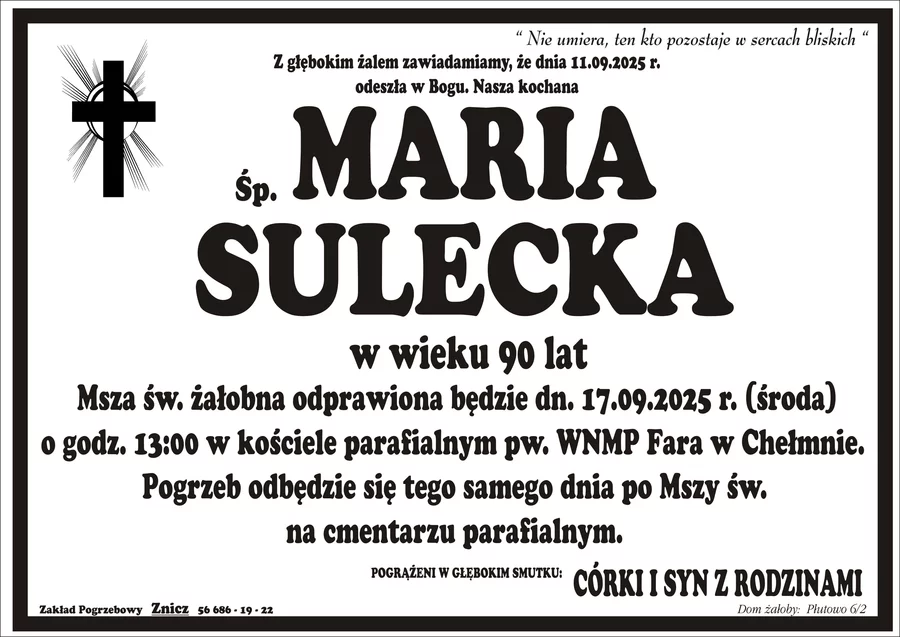W komentarzach wpisujemy wspomnienia i kondolencje.