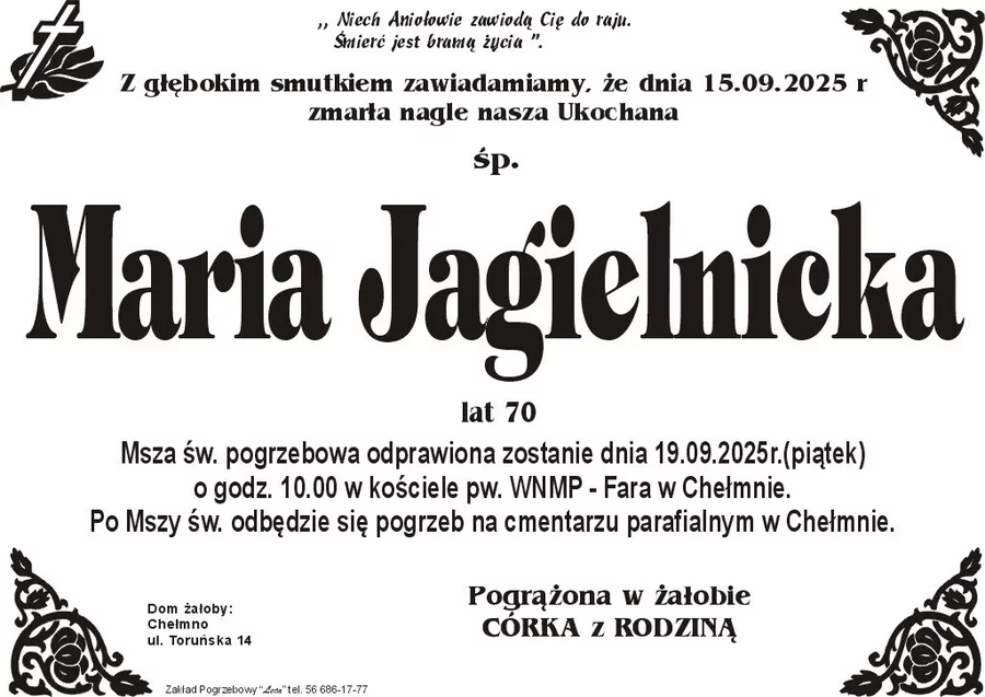 W komentarzach wpisujemy wspomnienia i kondolencje.