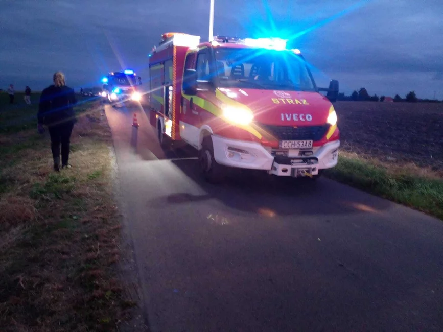 Wypadek na hulajnodze elektrycznej pod Chełmnem/ Fot. KP PSP Chełmno