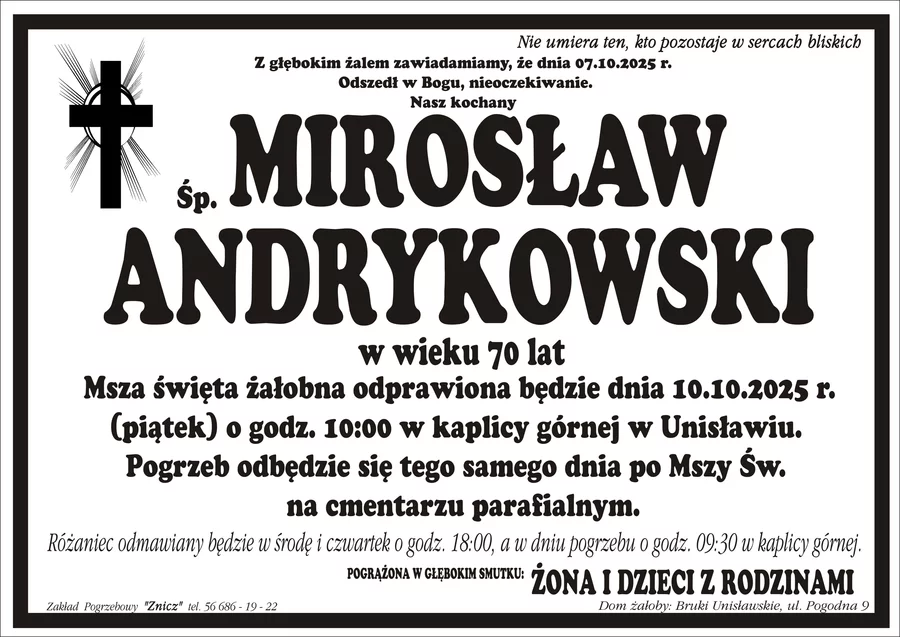 W komentarzach wpisujemy wspomnienia i kondolencje.