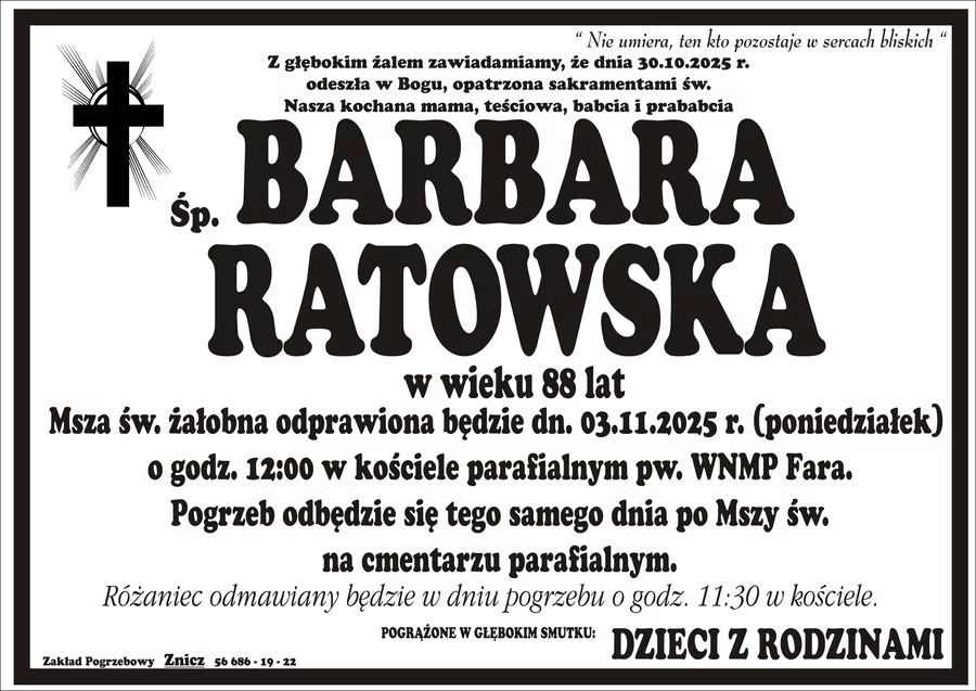 W komentarzach wpisujemy wspomnienia i kondolencje.