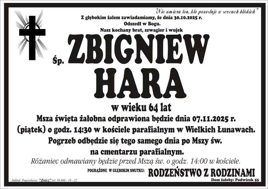 W komentarzach wpisujemy wspomnienia i kondolencje.