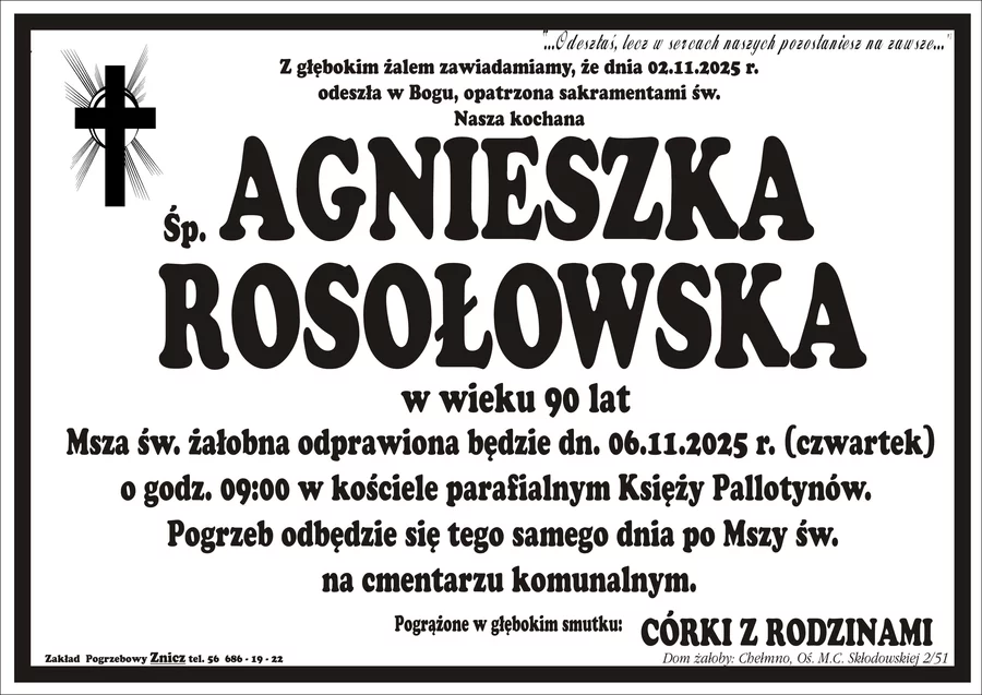 W komentarzach wpisujemy wspomnienia i kondolencje.