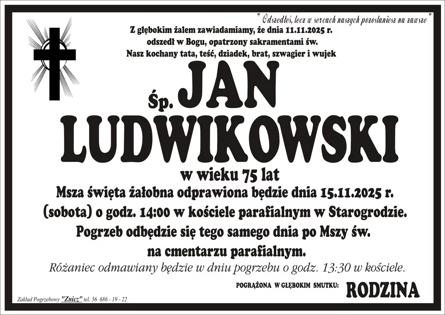 W komentarzach wpisujemy wspomnienia i kondolencje.