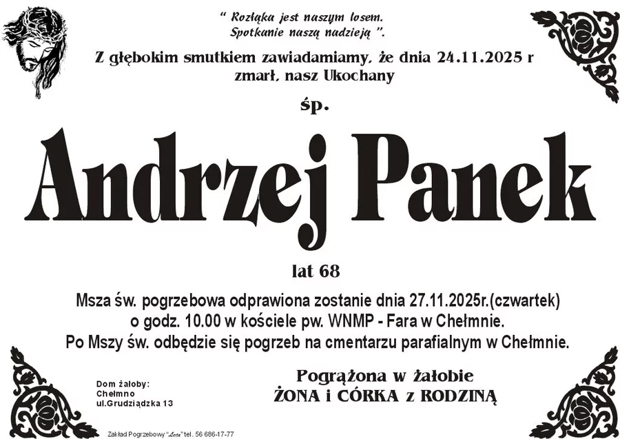 W komentarzach wpisujemy wspomnienia i kondolencje.