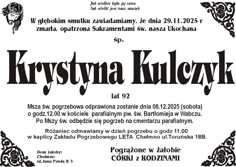 W komentarzach wpisujemy wspomnienia i kondolencje.