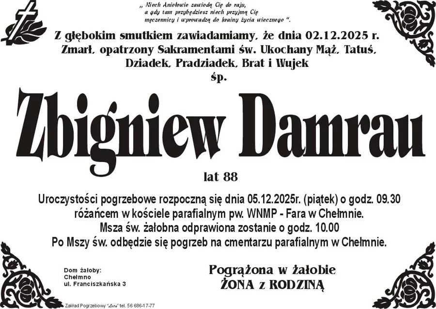W komentarzach wpisujemy wspomnienia i kondolencje.