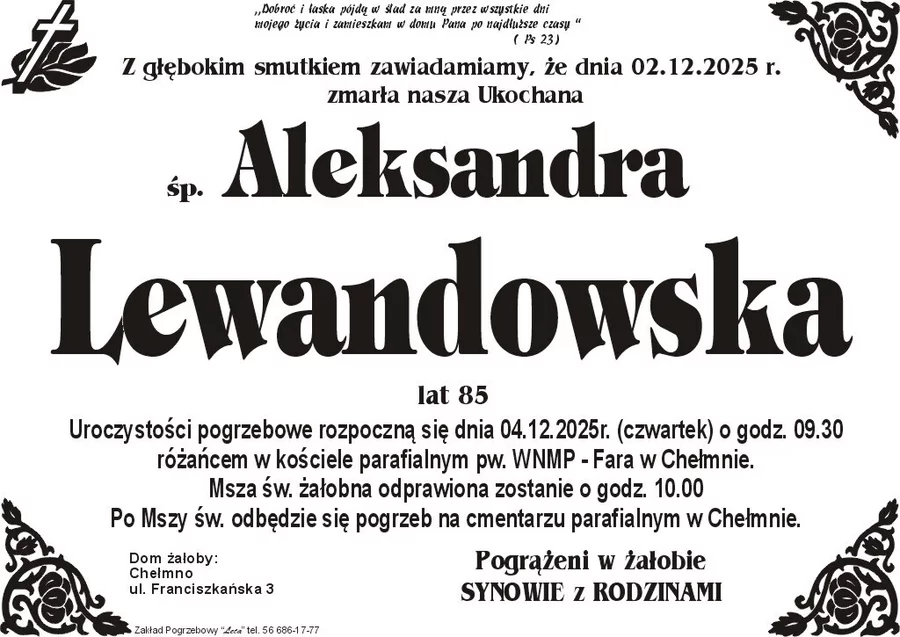 W komentarzach wpisujemy wspomnienia i kondolencje.