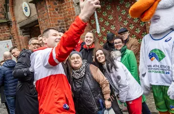 Uroczystość z okazji rozpoczęcia odliczania stu dni do Halowych Mistrzostw Świata Kujawy Pomorze 26, fot. Mikołaj Kuras dla UMWKP