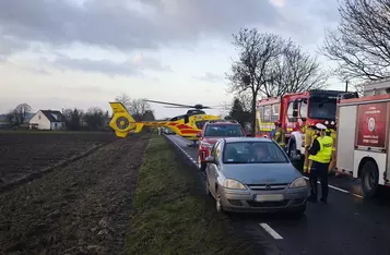 Wypadek na DK 55 pod Chełmnem/ Fot. KP PSP Chełmno