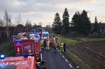 Wypadek na DK 55 pod Chełmnem/ Fot. KP PSP Chełmno