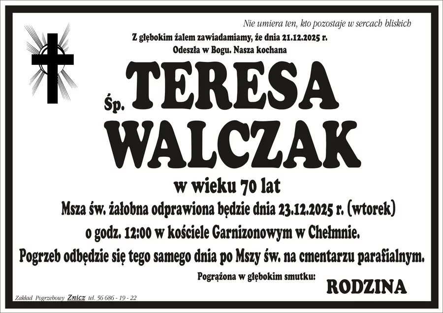 W komentarzach wpisujemy wspomnienia i kondolencje.